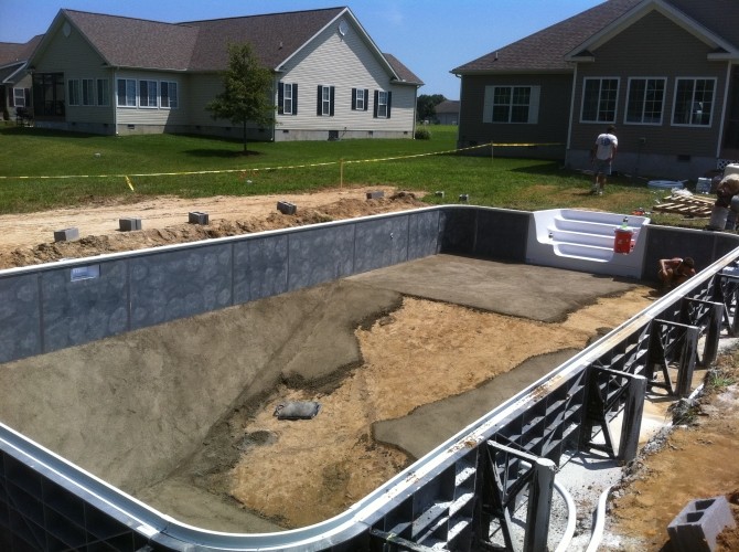 above ground pool on leach field